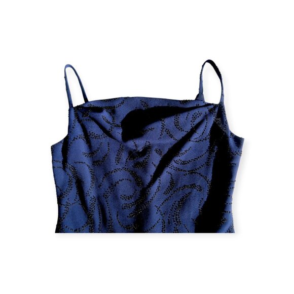 💙 Y2K Donna Ricco Beaded Mini Dress – Midnight Blue 💙 - Picture 3 of 5